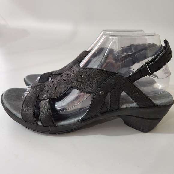Merrell Select Fresh Air Cushion Black Leather Performance Sandals Size 8 - Picture 2 of 13